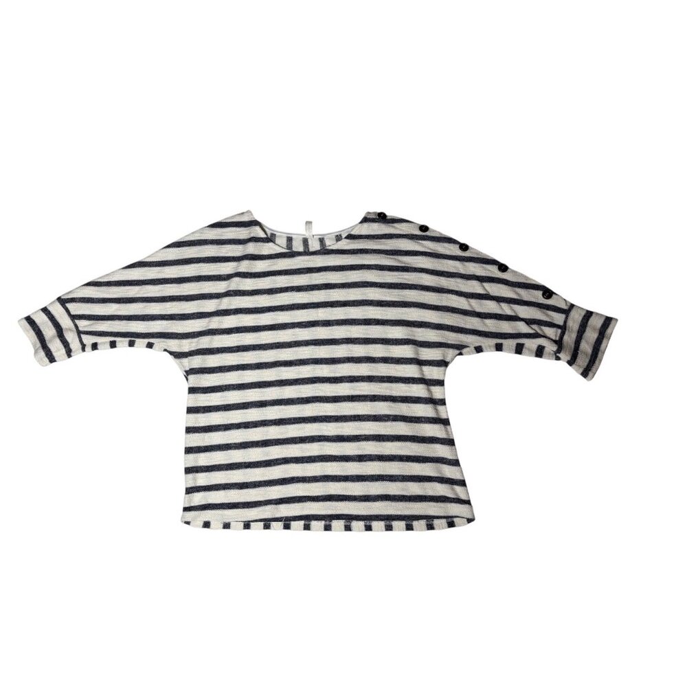 Perception Concept XL‎ Button Shoulder Half Sleeve Breton Stripped Sailor Shirt